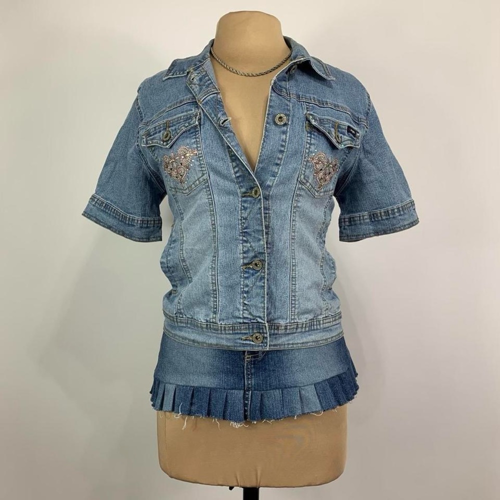 Y2K Angels Rhinestone Denim Jacket